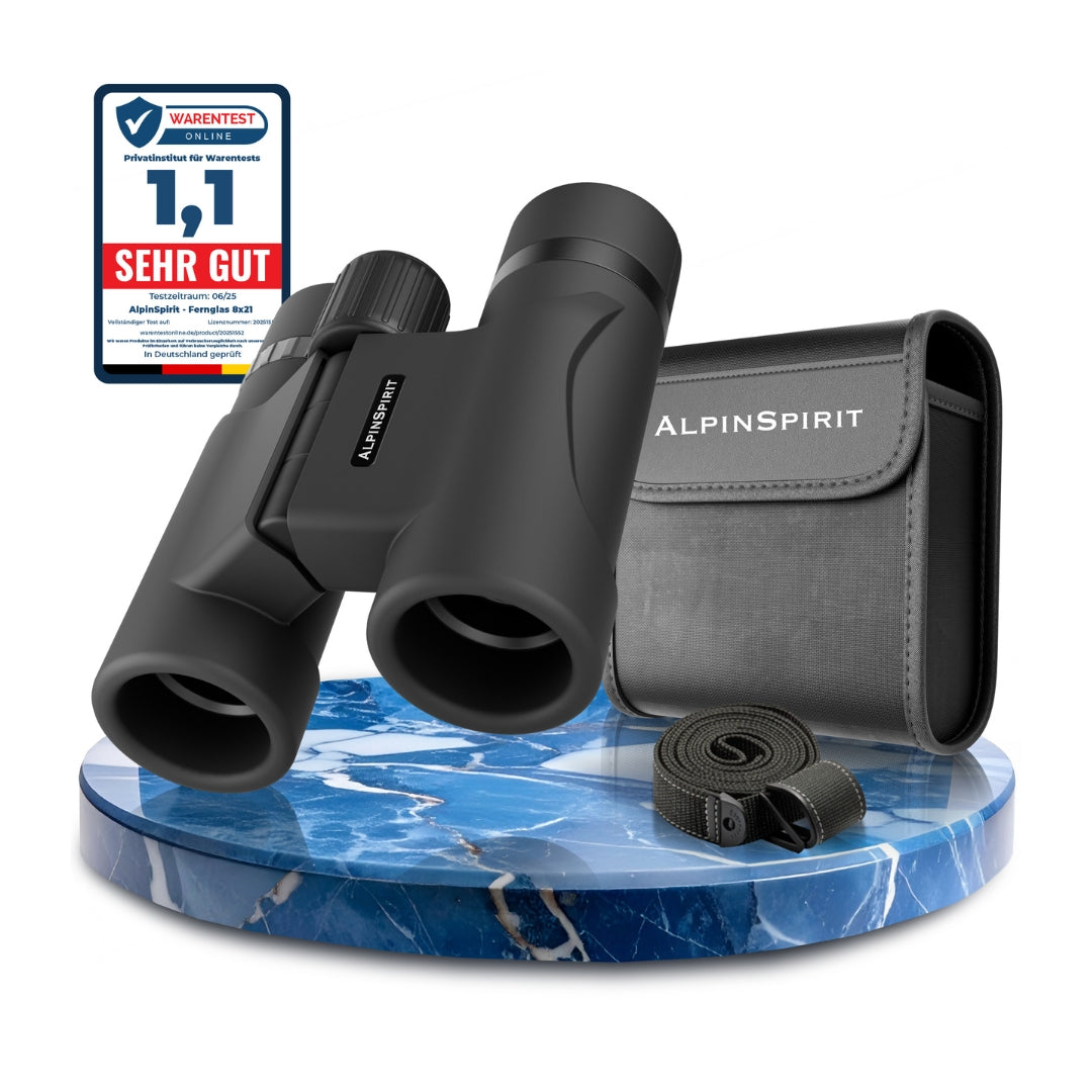 AlpinSpirit© Taschenfernglas 8x21 - Mini Fernglas (Testsieger) - klein & kompakt - für klein und groß