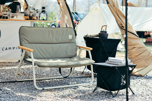black and white camping chair