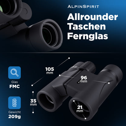 AlpinSpirit© Taschenfernglas 8x21 - Mini Fernglas (Testsieger) - klein & kompakt - für klein und groß