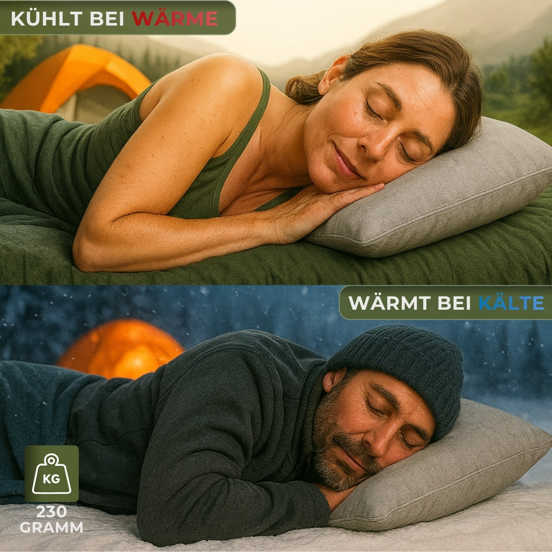 AlpinSpirit Camping und Reisekissen [100% Baumwolle] Ultraleichtes Memory Foam Kissen