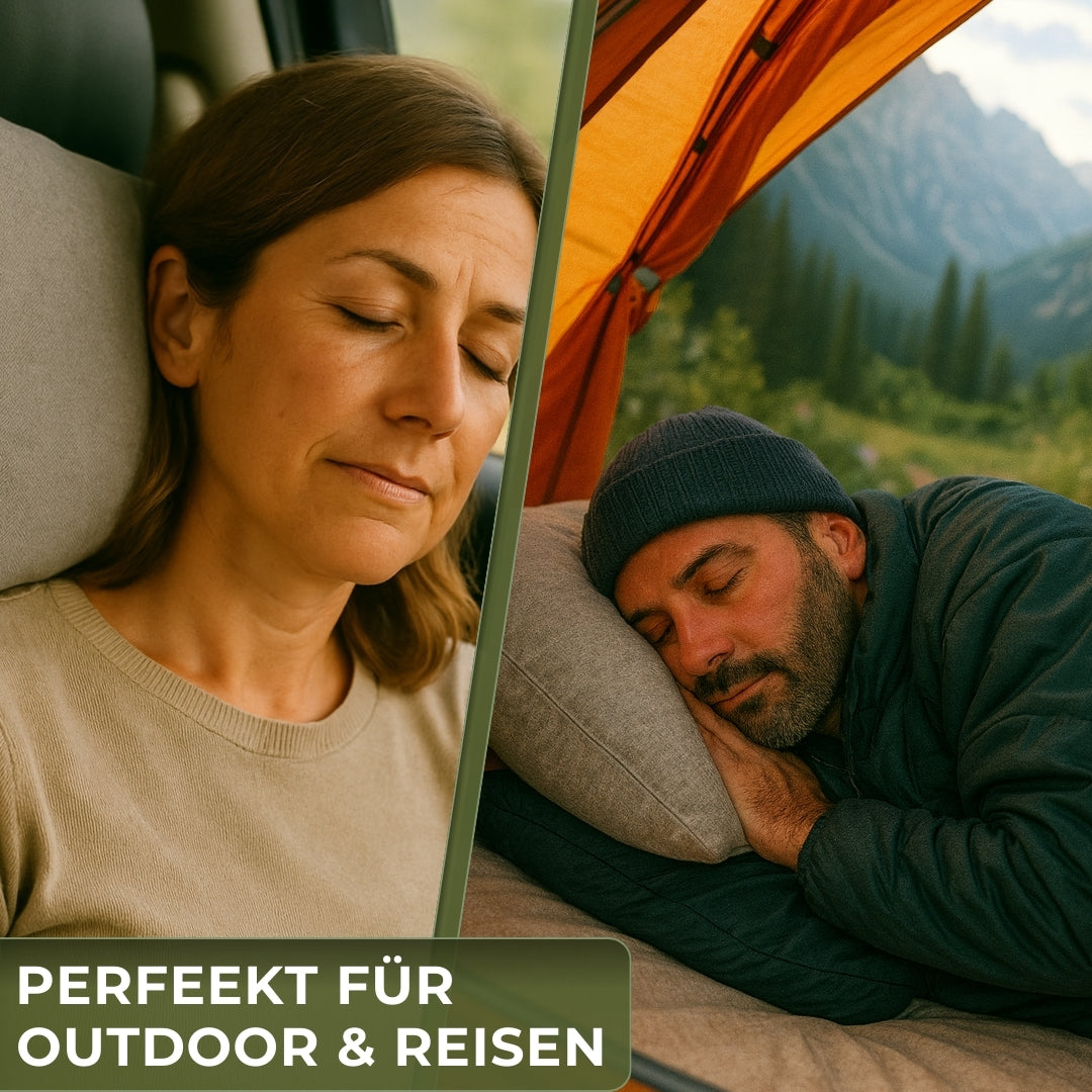 AlpinSpirit Camping und Reisekissen [100% Baumwolle] Ultraleichtes Memory Foam Kissen