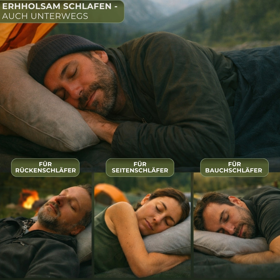 AlpinSpirit Camping und Reisekissen [100% Baumwolle] Ultraleichtes Memory Foam Kissen