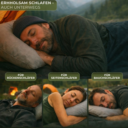 AlpinSpirit Camping und Reisekissen [100% Baumwolle] Ultraleichtes Memory Foam Kissen