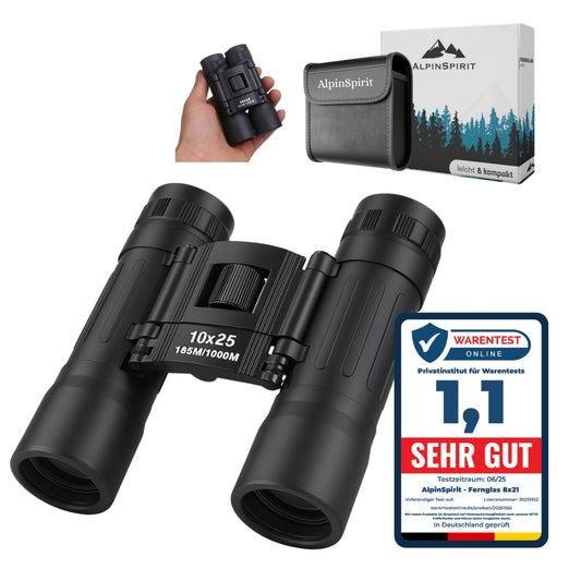 AlpinSpirit Fernglas 10x25 - leicht & kompakt - [EXTREM KLEIN]