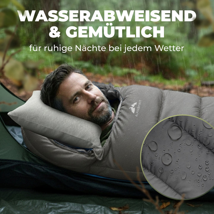 AlpinSpirit Schlafsack [ULTRALEICHT] 3 Jahreszeiten Sommer & Winter, kleines Packmaß, für Outdoor, Camping, Hiking & Festival, Mumienschlafsack