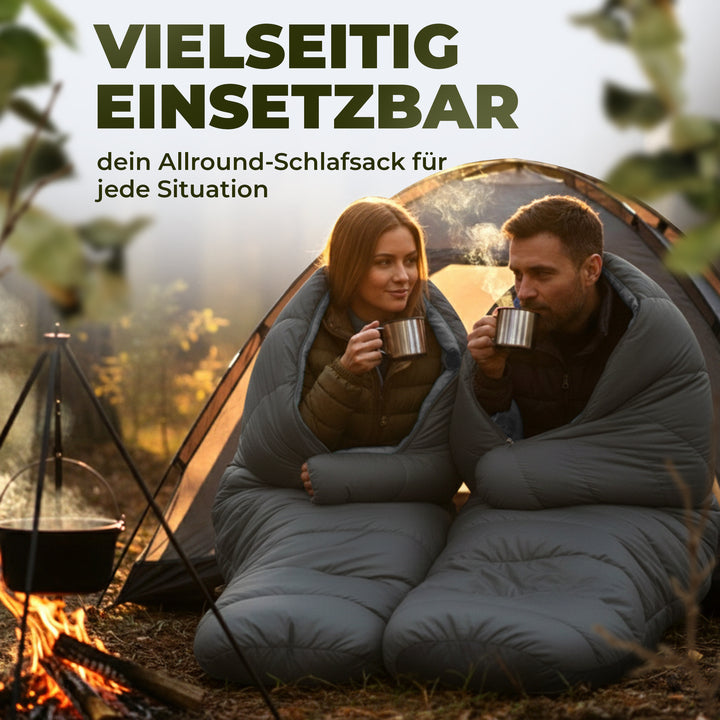 AlpinSpirit Schlafsack [ULTRALEICHT] 3 Jahreszeiten Sommer & Winter, kleines Packmaß, für Outdoor, Camping, Hiking & Festival, Mumienschlafsack