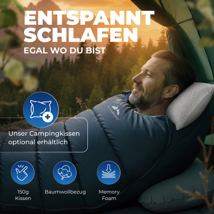 AlpinSpirit Schlafsack [ULTRALEICHT] 3 Jahreszeiten Sommer & Winter, kleines Packmaß, für Outdoor, Camping, Hiking & Festival, Mumienschlafsack
