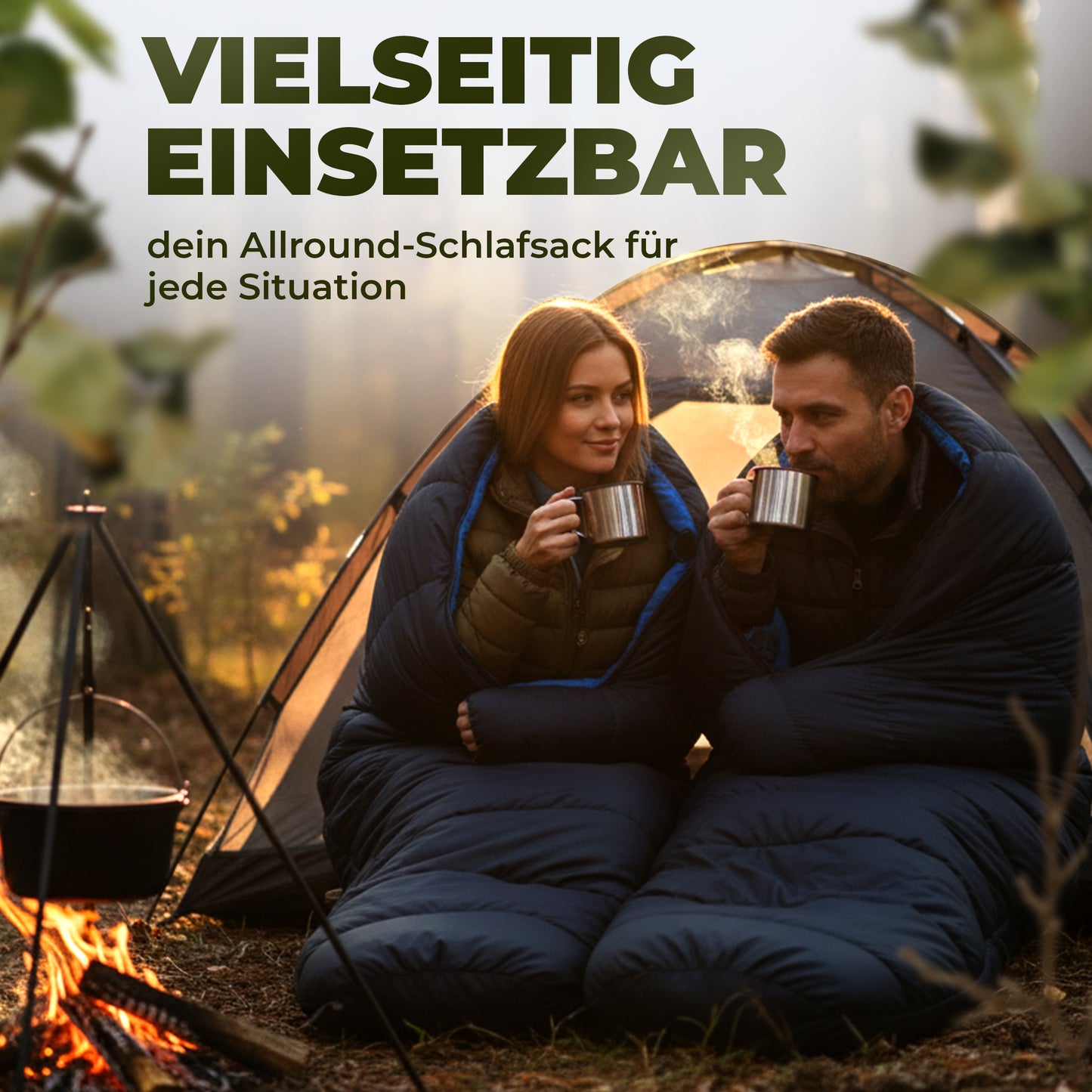 AlpinSpirit Schlafsack [ULTRALEICHT] 3 Jahreszeiten Sommer & Winter, kleines Packmaß, für Outdoor, Camping, Hiking & Festival, Mumienschlafsack