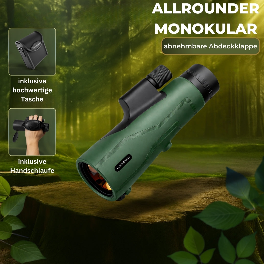 AlpinSpirit Monokular 12x50 mit Nitrogen, inkl. Handschlaufe [IPX6,FMC & BAK4]