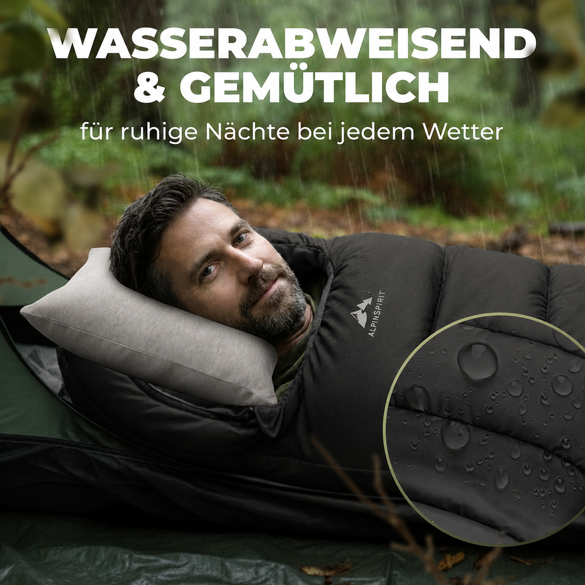 AlpinSpirit Schlafsack [20x30 Packmaß] 3 Jahreszeiten Sommer & Winter,Camping,Festival,Outdoor