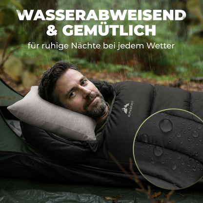 AlpinSpirit Schlafsack [20x30 Packmaß] 3 Jahreszeiten Sommer & Winter,Camping,Festival,Outdoor
