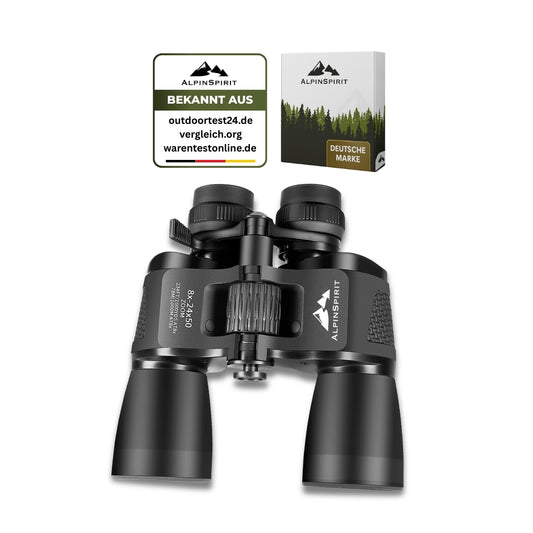 AlpinSpirit "Ranger" 8-24x50 Zoom Fernglas mit IPX4 Wasserschutz - inkl. hochwertige Tasche & Zubehör