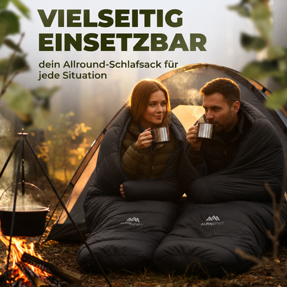 AlpinSpirit Schlafsack [20x30 Packmaß] 3 Jahreszeiten Sommer & Winter,Camping,Festival,Outdoor