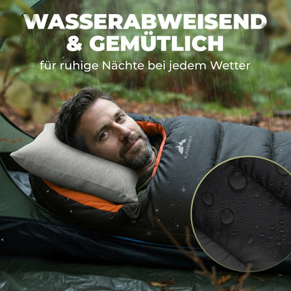AlpinSpirit Schlafsack [ULTRALEICHT] 3 Jahreszeiten Sommer & Winter, kleines Packmaß, für Outdoor, Camping, Hiking & Festival, Mumienschlafsack