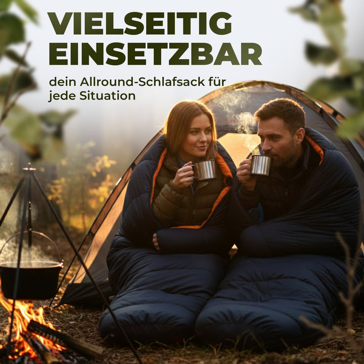 AlpinSpirit Schlafsack [ULTRALEICHT] 3 Jahreszeiten Sommer & Winter, kleines Packmaß, für Outdoor, Camping, Hiking & Festival, Mumienschlafsack
