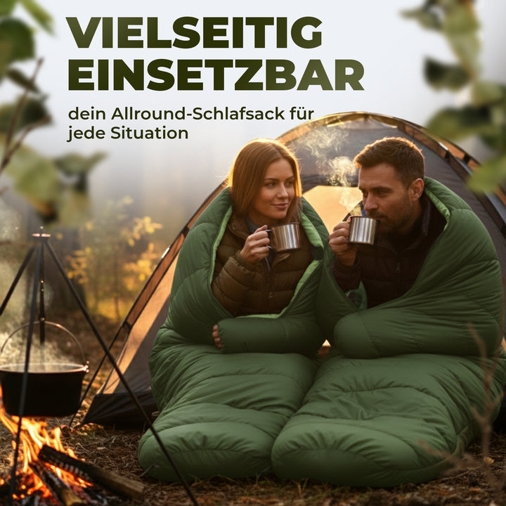 AlpinSpirit Schlafsack [ULTRALEICHT] 3 Jahreszeiten Sommer & Winter, kleines Packmaß, für Outdoor, Camping, Hiking & Festival, Mumienschlafsack