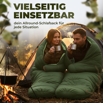 AlpinSpirit Schlafsack [ULTRALEICHT] 3 Jahreszeiten Sommer & Winter, kleines Packmaß, für Outdoor, Camping, Hiking & Festival, Mumienschlafsack